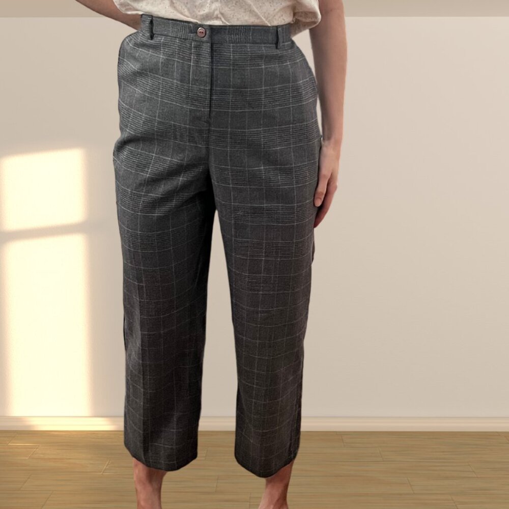 Vintage Appleseeds High-Waisted Plaid Slacks | Stretch | EUC